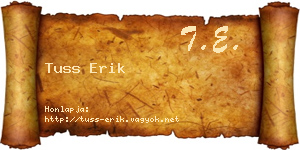 Tuss Erik névjegykártya
